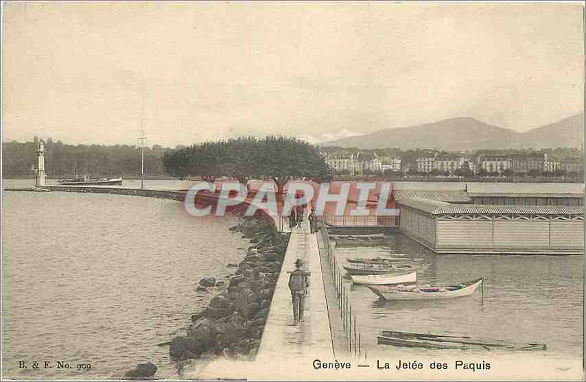 CPA Geneve la jetee des paquins