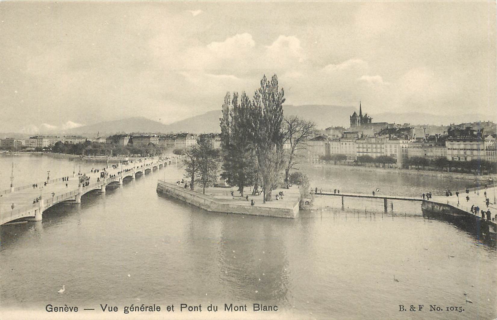 CPA Geneve Vue geerale et Pont du Pont Blanc
