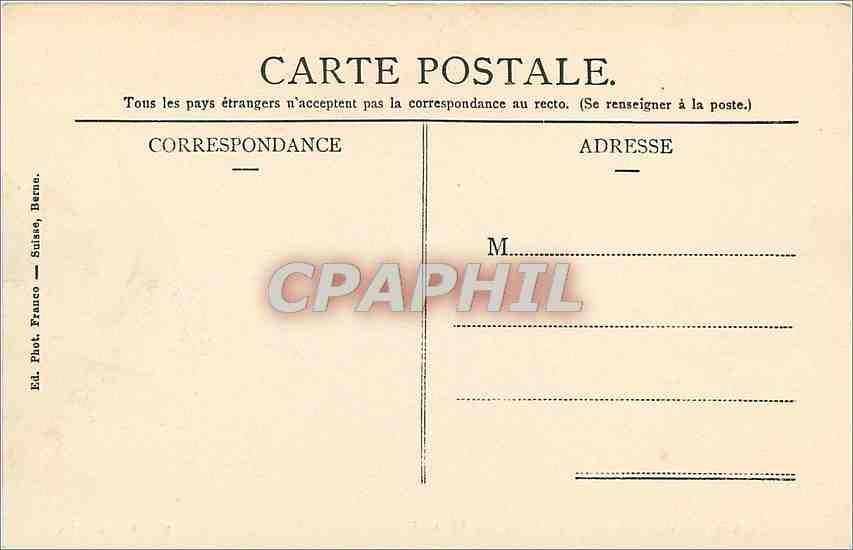CPA Geneve Vue geerale et Pont du Pont Blanc — Verso