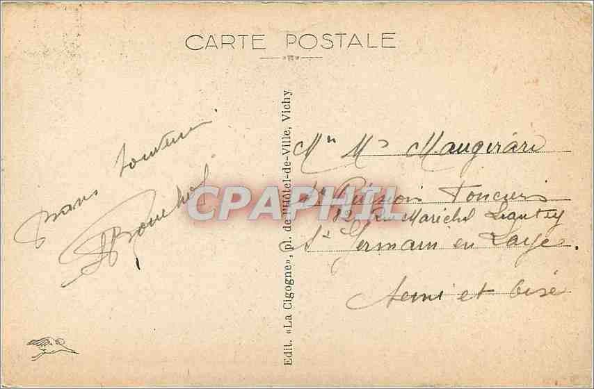 CPA Vichy les quai de l'Allier et l'Embarcadere du golf — Verso