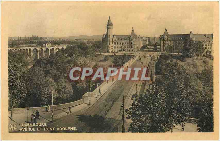 CPA Luxembourg avenue et pont Adolphe