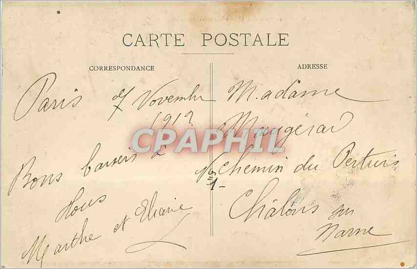 CPA Paris Entrée du Parc Montsouris — Rückseite