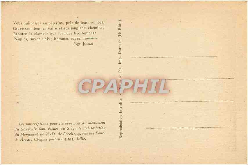 N.-D. de Lorette — Vue panoramique du cimetière et de la tour — Reverso