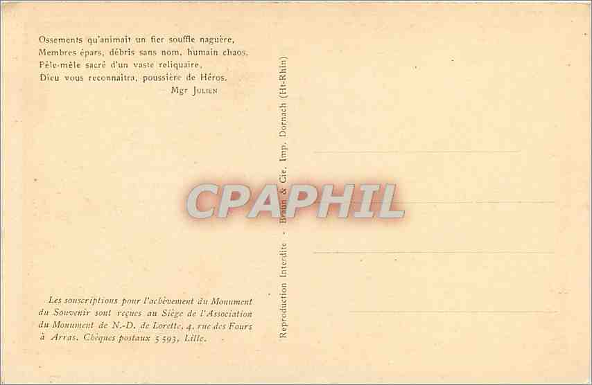 N.-D. de Lorette — La Crypte — Éditeur : Braun & Cie, Lille — Reverso