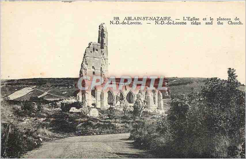 CPA Ablain st Nazaire l'Eglise et le plateau de ND lorette