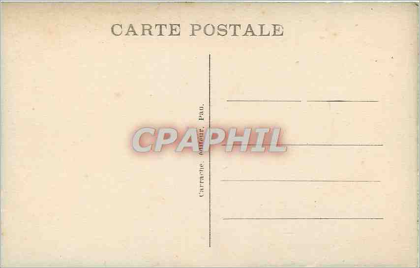 Pau — The Castle — Main Facade — C. C. 8 — Publisher Carrat & Cie, Pau — Back