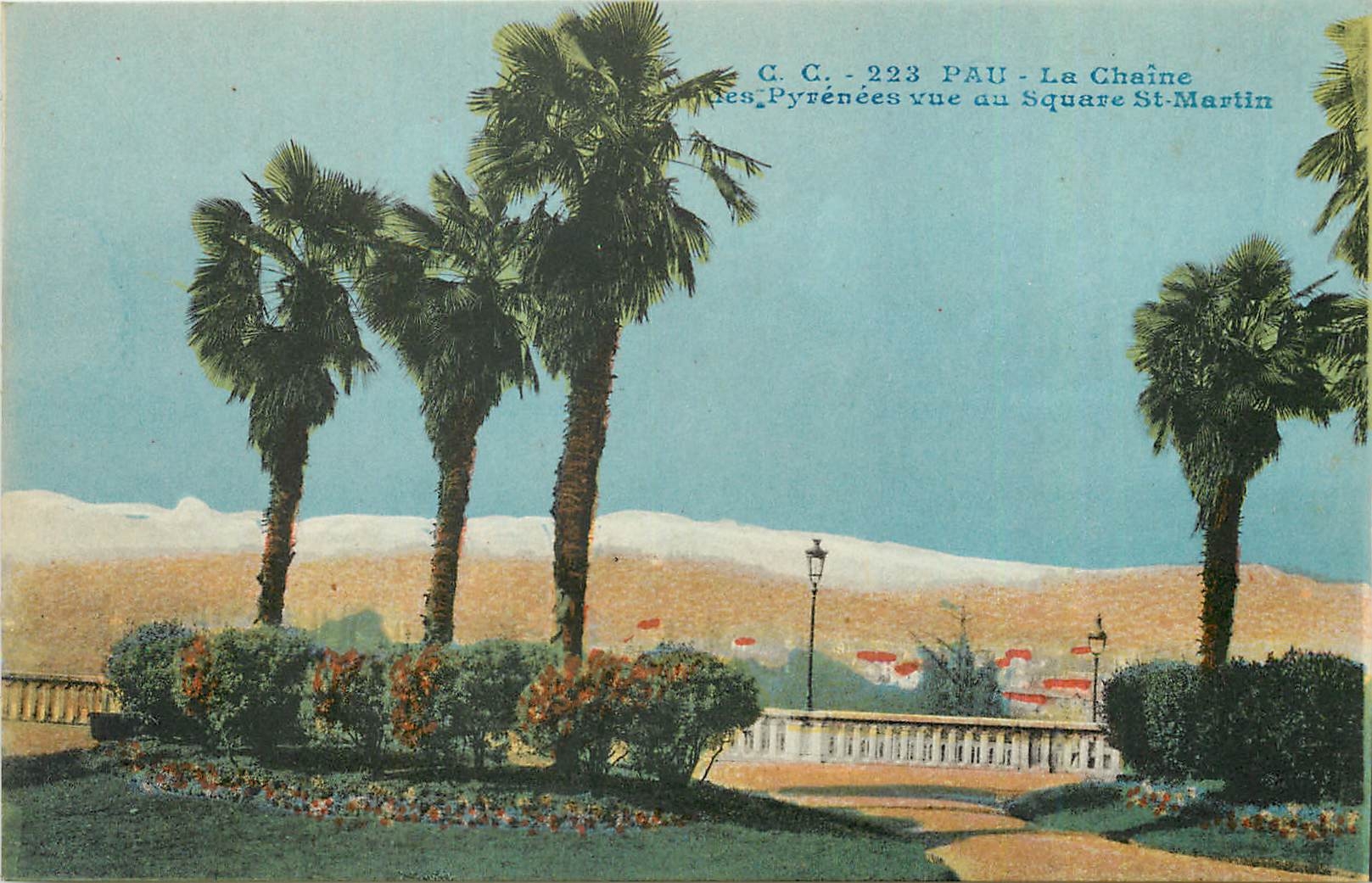 CPA Pau La chene les pyrenees vue du square St Martin