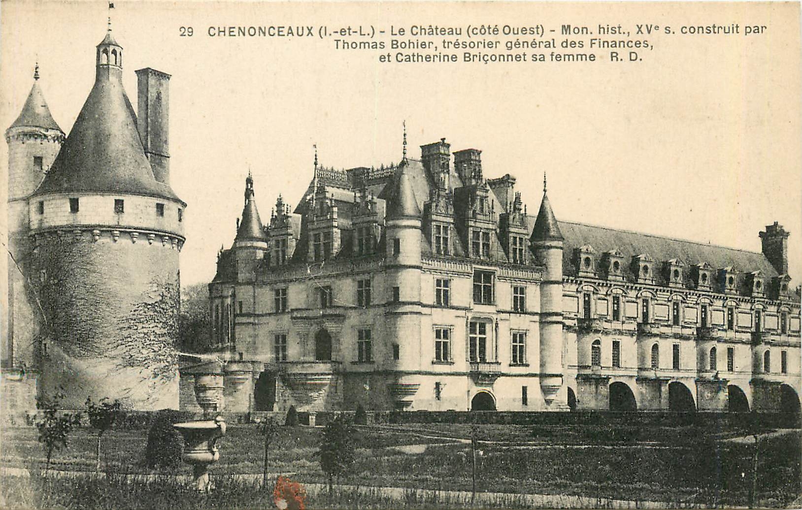 CPA Chenonceaux I et L le chcteau cote ouest Mon hist Xve s 
