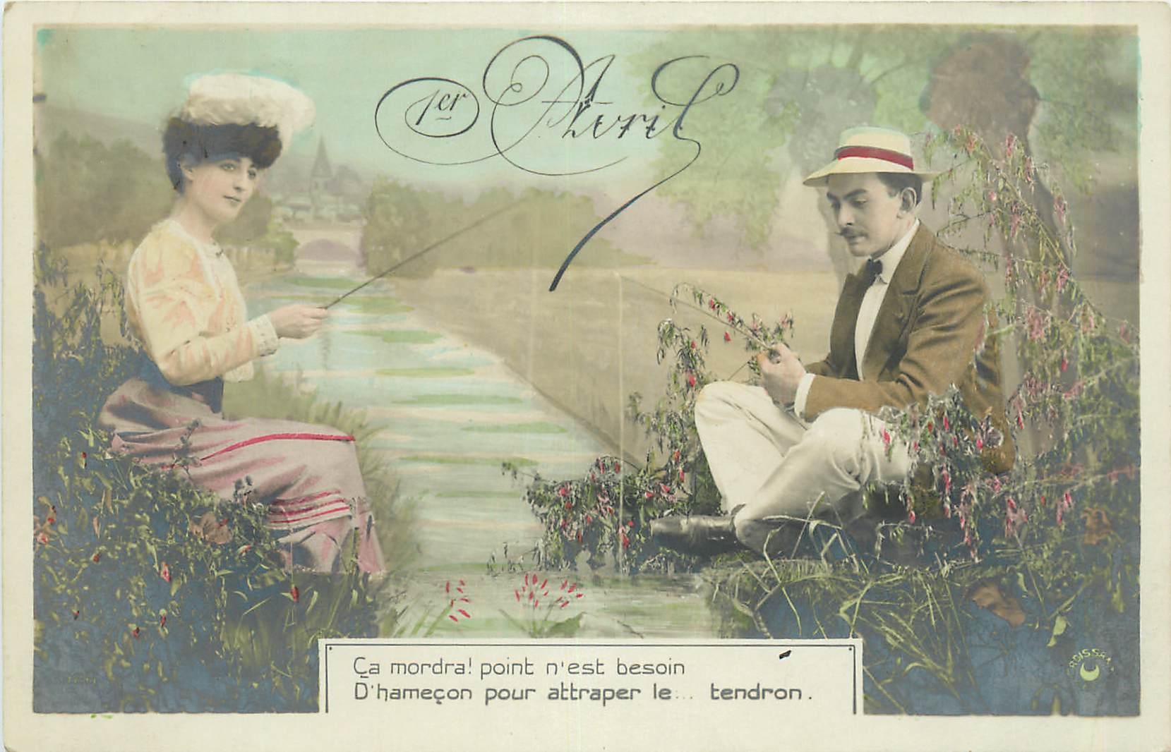 CPA 1er Avril Femme 