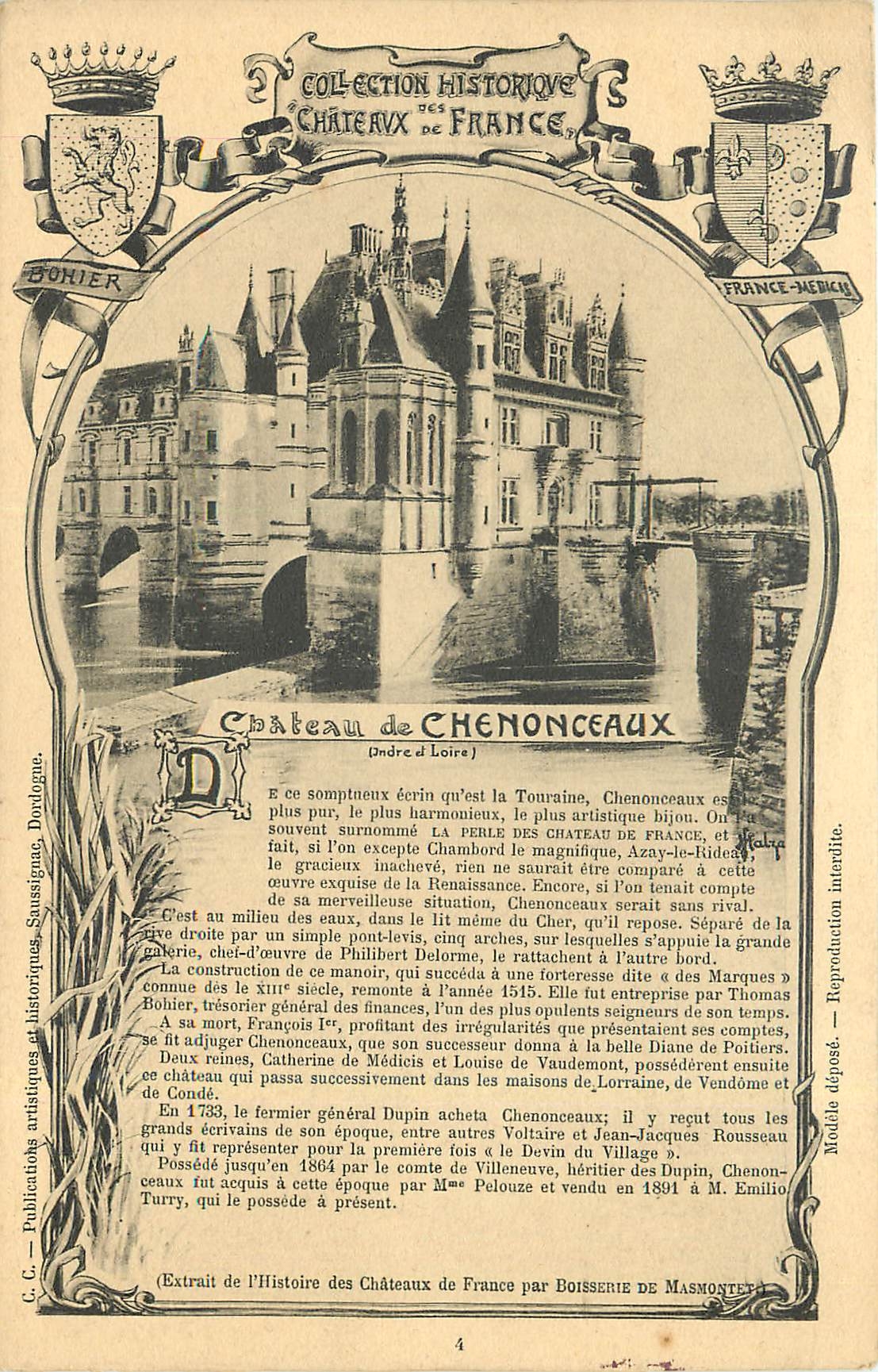 CPA Collections historique des chateaux de france