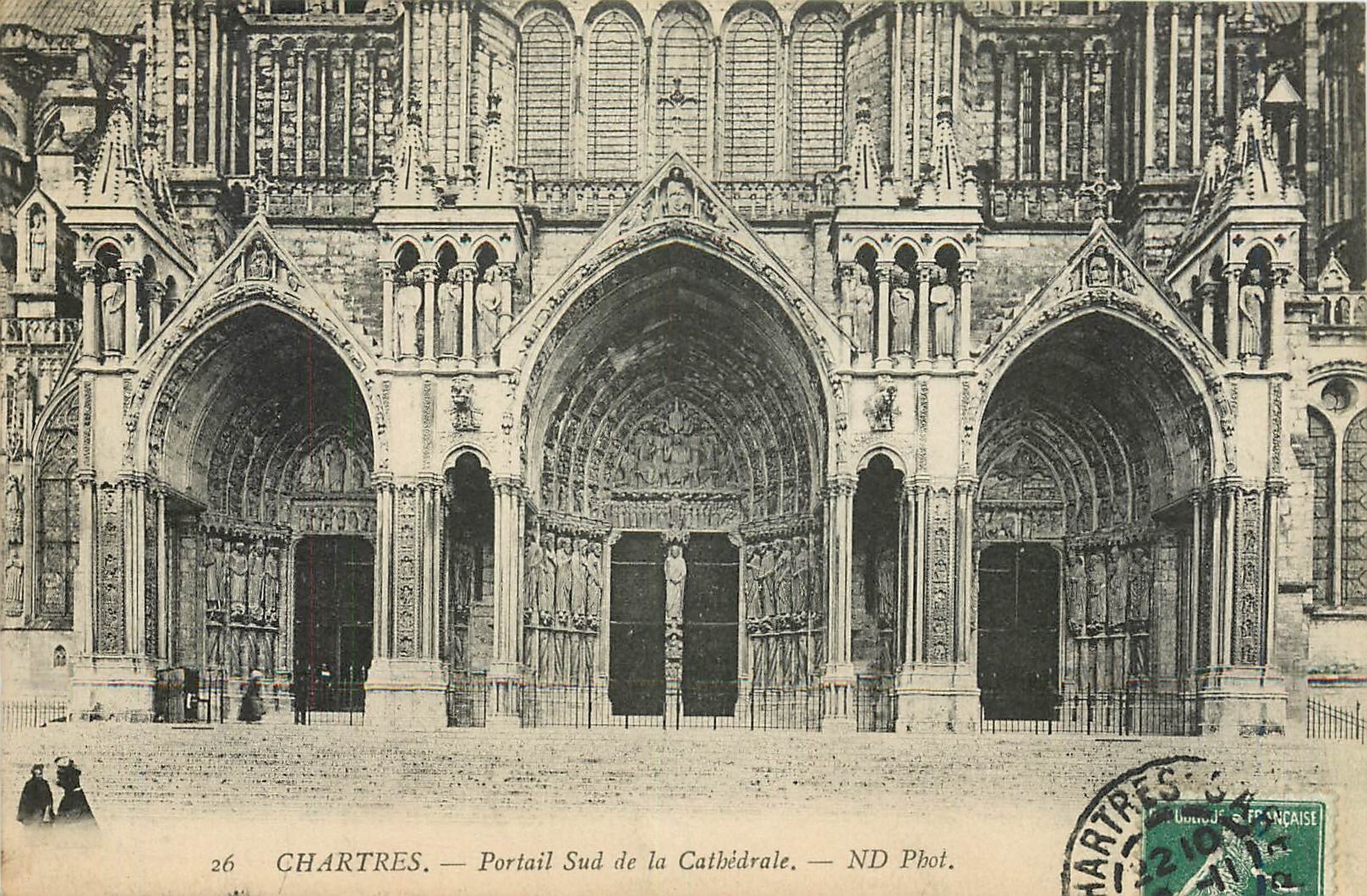 CPA Chartres Portail sud de la cathedrale