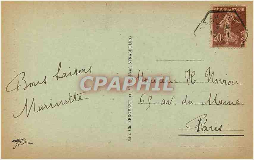 CPA cathedrale de strasbourg L'horloge Astromomique — Verso