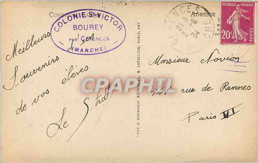 CPA Coutances La Chapelle Notre Dame du Puits — Rückseite