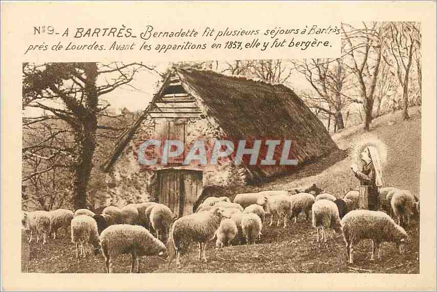 CPA A Bartres Bernadette fit plusieurs sejours a bartres pres de Lourdes Avant les Apparitions en 18