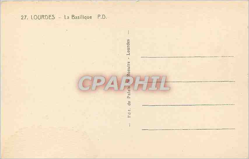 CPA Lourdes la basilique Berger et moutons — Verso