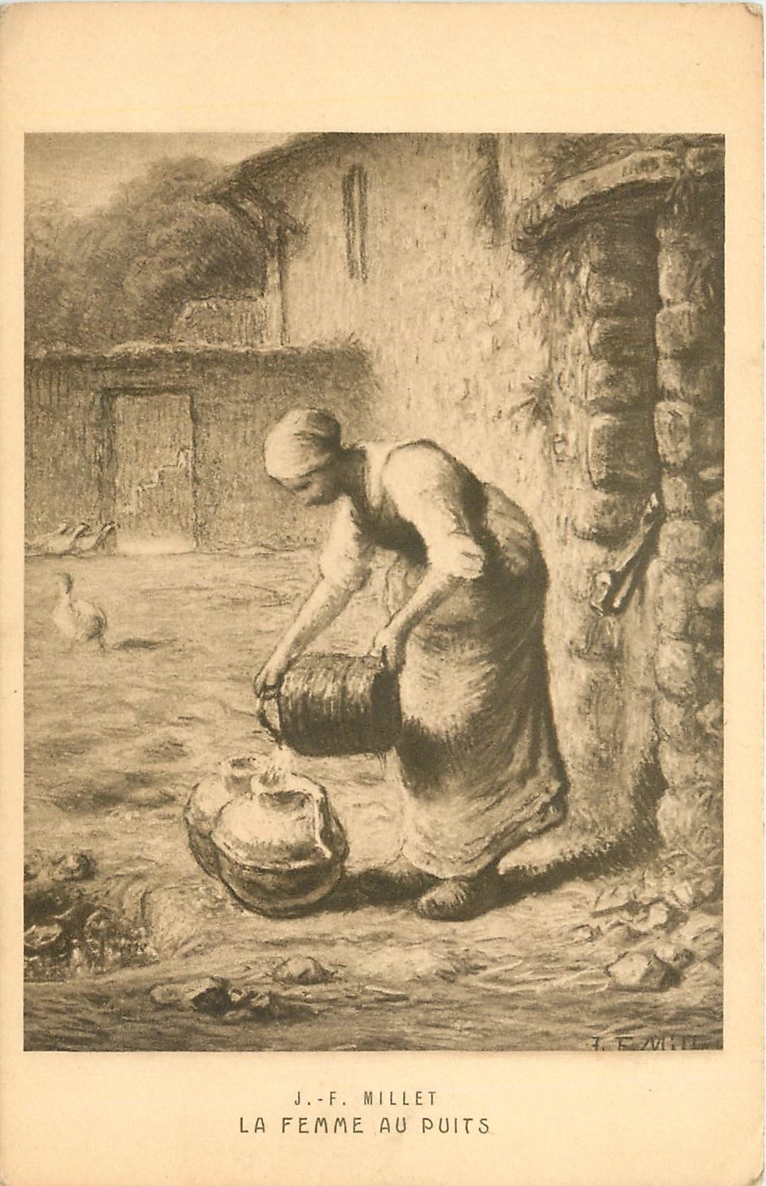 CPA Millet la femme au Puits