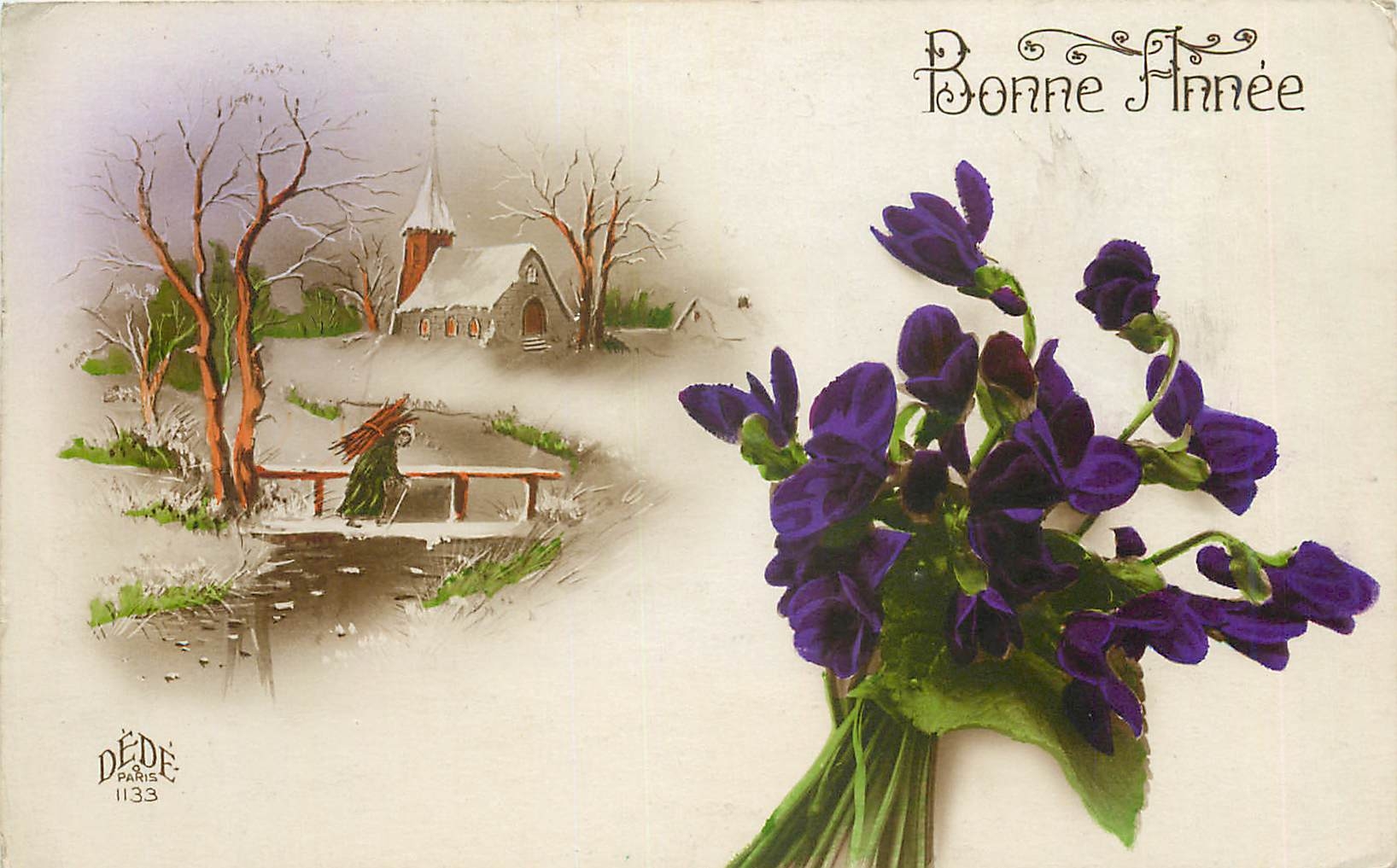 CPA Vœux Fleurs