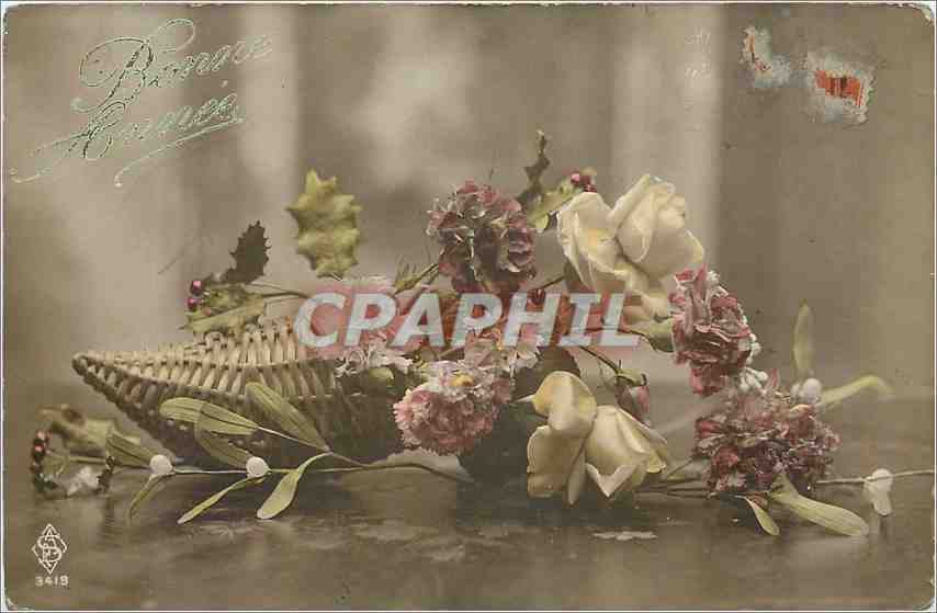 CPA Vœux Fleurs