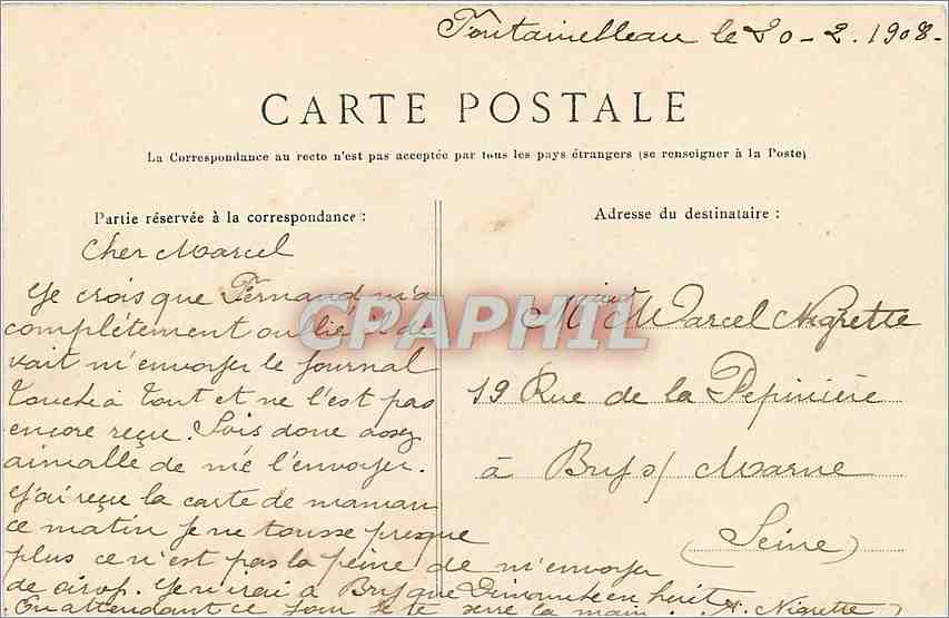 Forêt de Fontainebleau — Dolmen d'Adolphe Joanne — Phototypie L. Ménard, Fontainebleau — Verso