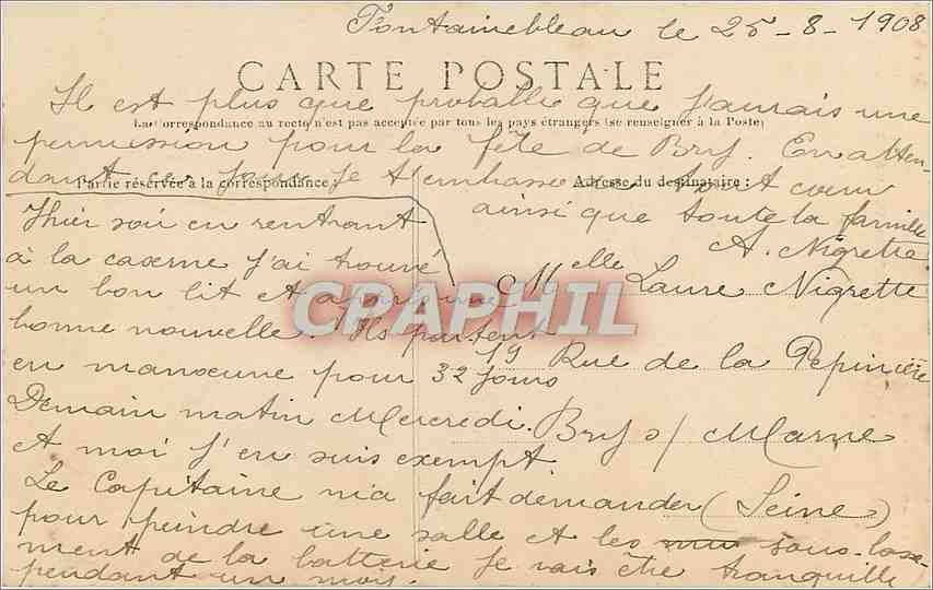 Wald von Fontainebleau — Weg zum Kalvarienberg — Phototypie L. Ménard, Fontainebleau — Rückseite