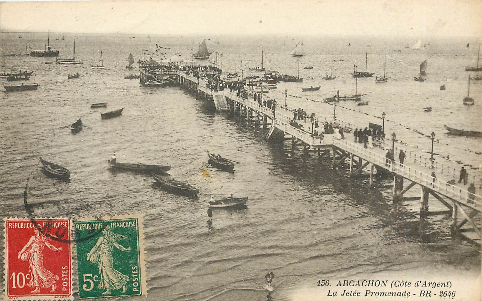 CPA Arcachon cote d'Argent la jetee promenade BR