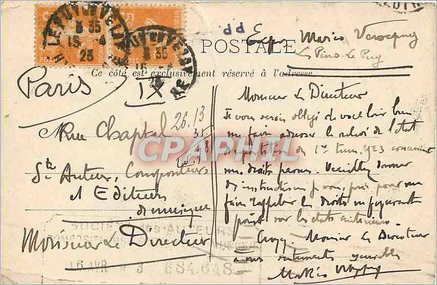 CPA Le Puy l'interieur de la Chapelle aerienne St Michelle d'Aiguille fomee d'un Choeur carre et d'u — Rückseite
