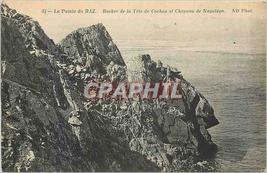 CPA La Pointe du Raz Rocher de la tete de cochone et Chapeau de napoleon 