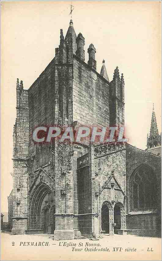 CPA Penmarch l'Eglise St Nonna tour Occidentale XVI e siecle