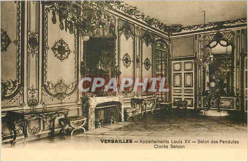 CPA versailles Apprtements Louis XV Salon des pendules