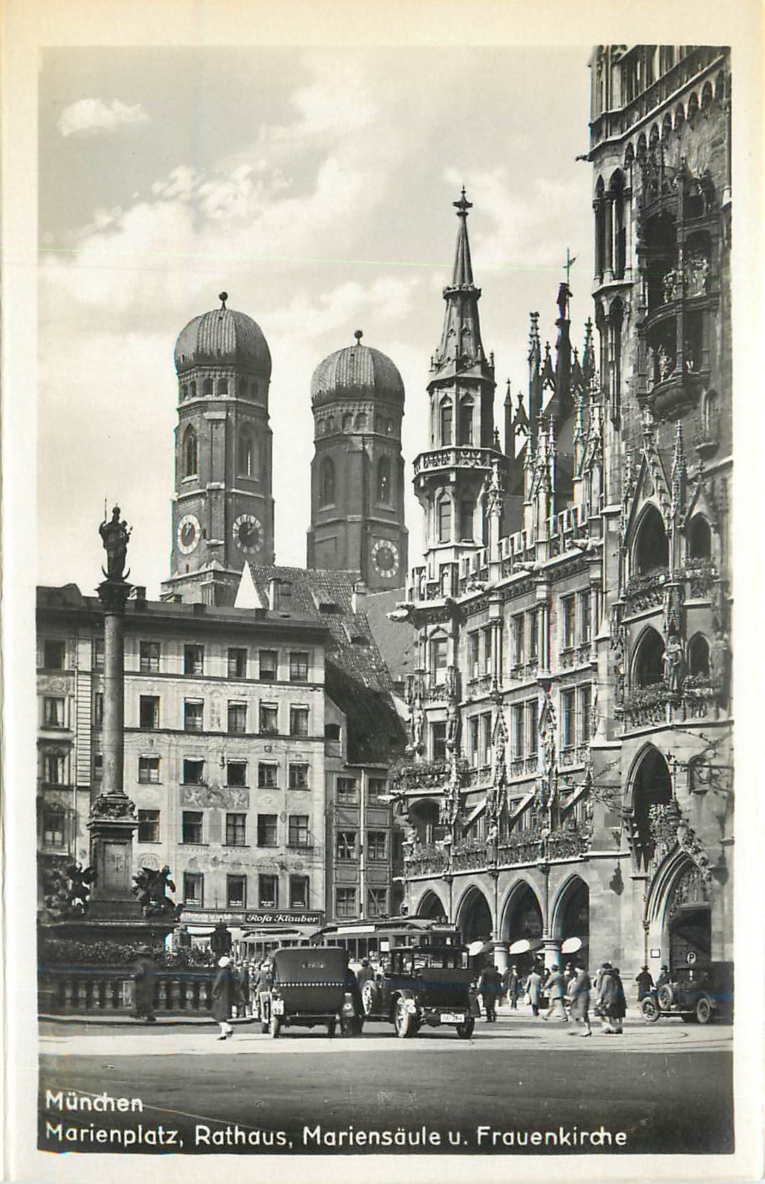 CPA Munchen Marienplat athaus mariensaute u Frauenkirche