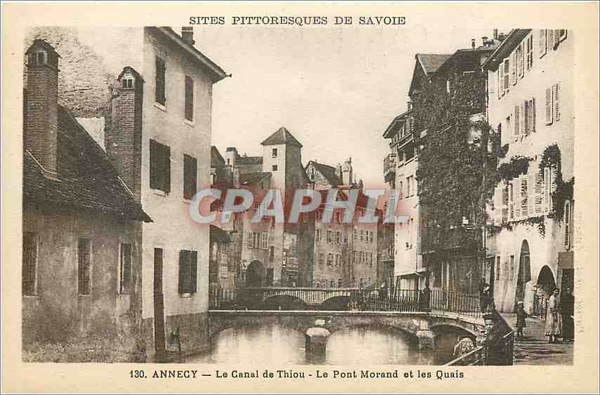CPA Annency le Canal de Thiou le pont Morand et les Quais