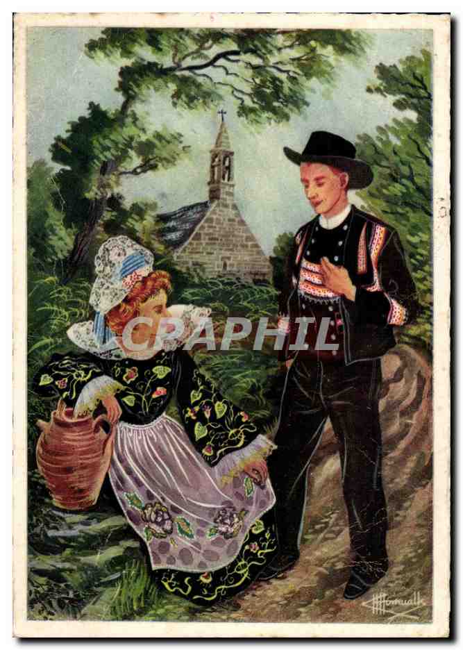 CPA En parcourant la Bretagne Bannalec (Cornouailles) Folklore Bretons Coiffe