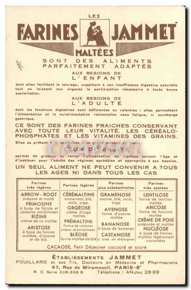 CPA Les vieilles chansons de France Le Nivernais CPA Edite par les farines Jammet Jean Droit Illustrateur Vaches Boeufs — Rückseite
