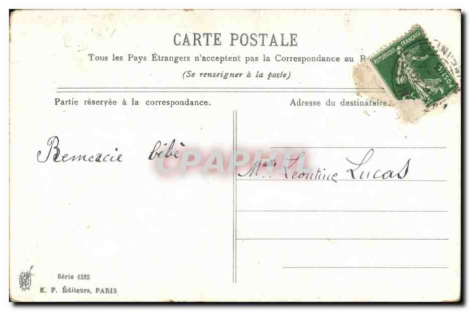 Fantaisie Avril Illustrateur CPA Trotte Trottin Ce vieux beau pour te plaire pretend vouloir t embrasser de ses feux TOP — Rückseite