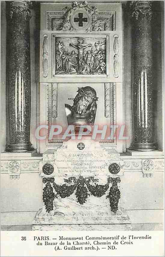 CPA Paris Monument Commemoratif de l'Incendie du Bazar de la Charite Chemin de Croix 