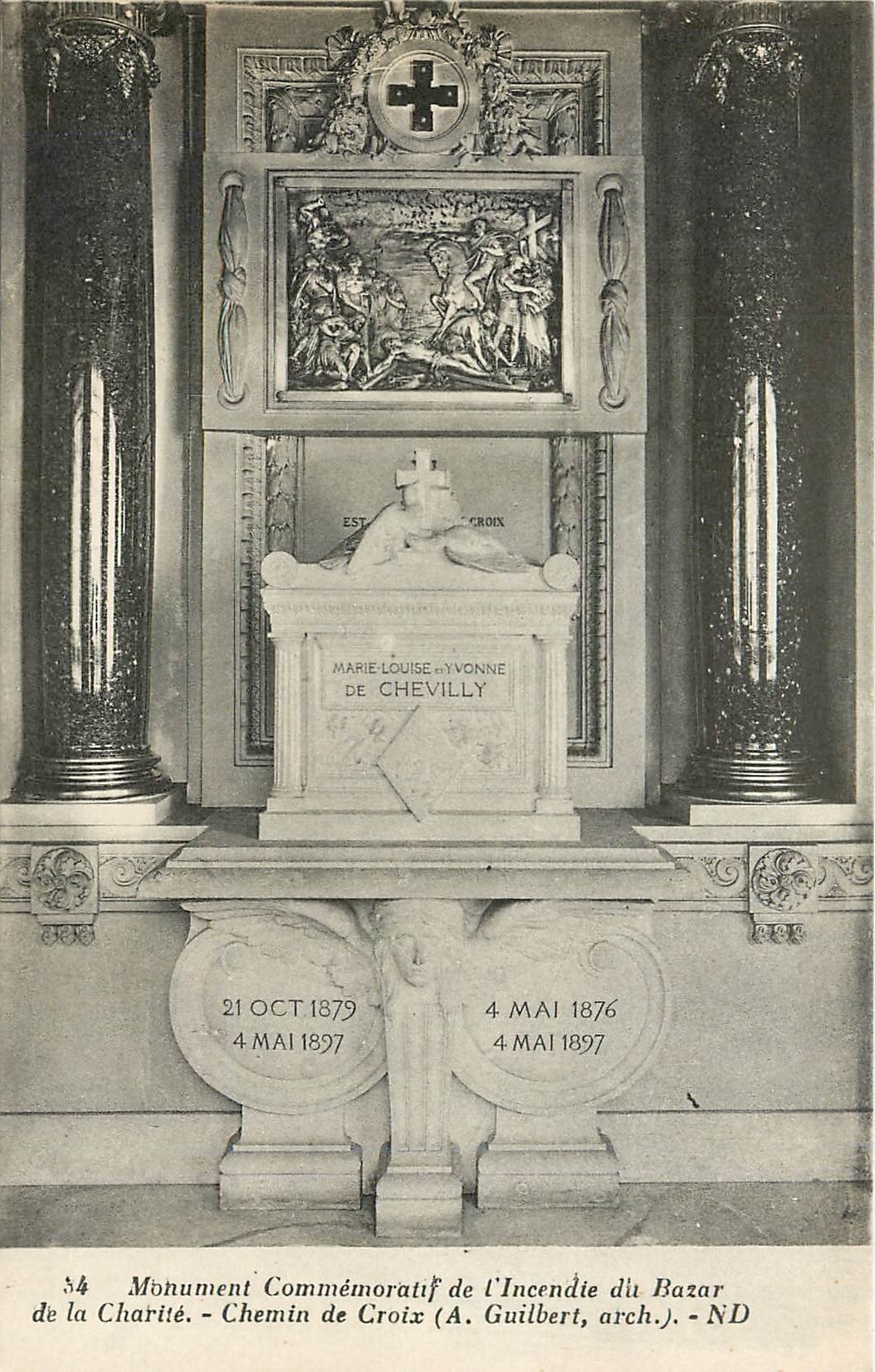 CPA Monument Commemoratif de l'Incendie du Bazar de la Charite Chemin de Croix 