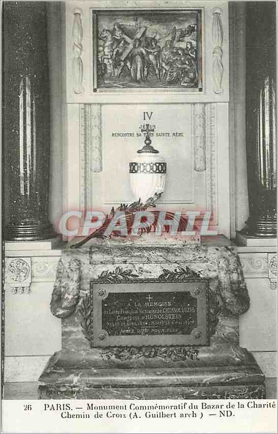 CPA Paris Monument Commemoratif de l'Incendie du Bazar de la Charite Chemin de Croix 