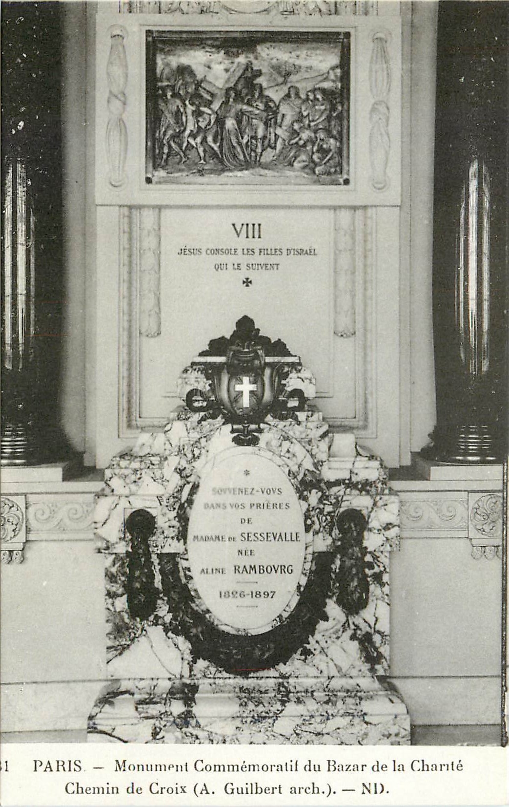 CPA Paris Monument Commemoratif du Bazar de la Charite Chemin de Croix