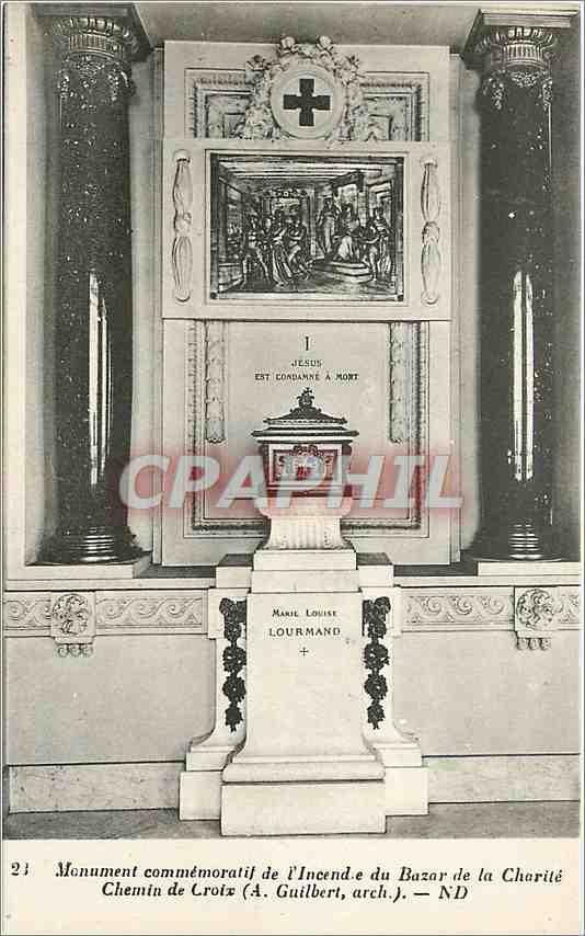 CPA Monument Commemoratif de l'Incendie du Bazar de la Charite Chemin de Croix 