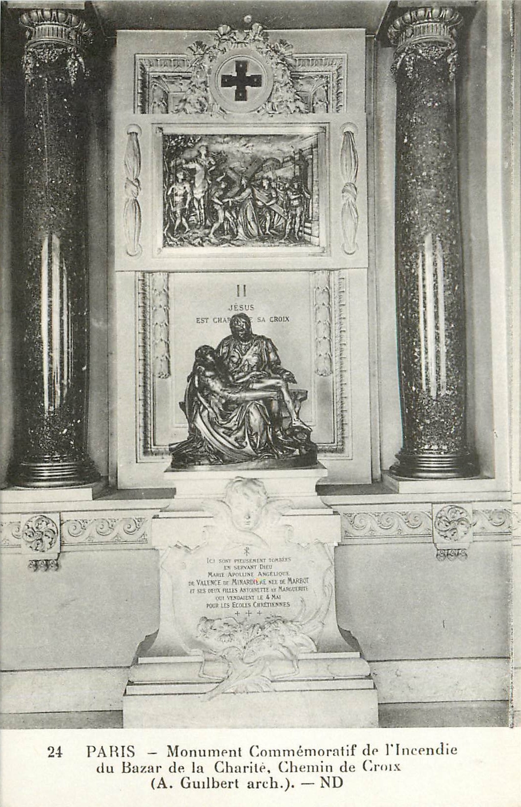 CPA Paris Monument Commemoratif de l'Incendie du Bazar de la Charite Chemin de Croix 