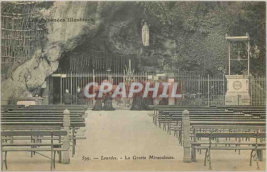 CPA Lourdes La Grotte Miraculeuse 