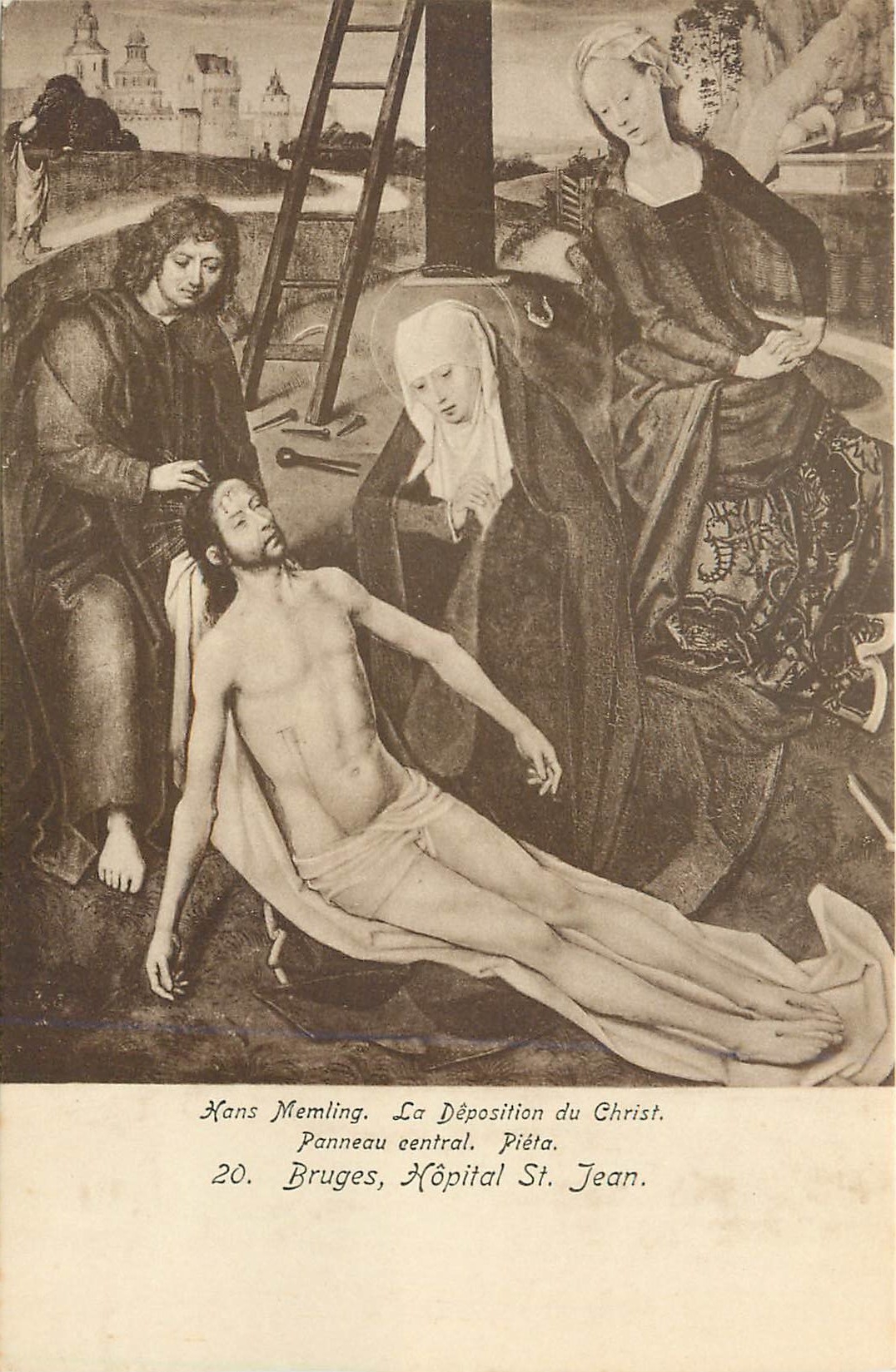 CPA Hans Memling La Deposition du Christ Panneau central Pieta Bruges Hopital St Jean 