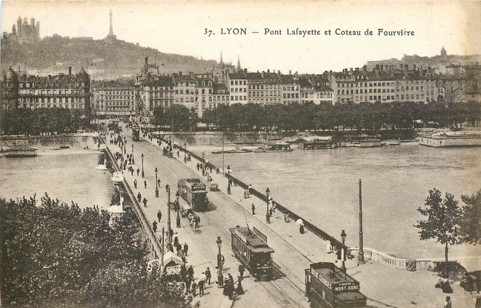 CPA Lyon Pont Lafayette et Coteau de Fourviere 