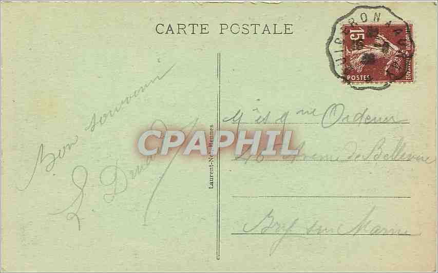 CPA Presquile de Quiberon La Cote Sauvage  — Rückseite