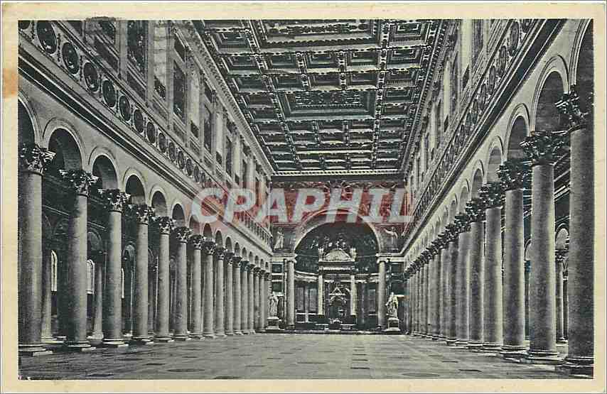 CPA Roma Basilica di S Pablo fuorl le Mura Interno 