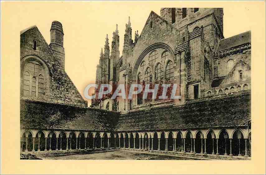 CPA Abbaye du Mont Saint Michel Cloitre et Eglise Abbatiale 