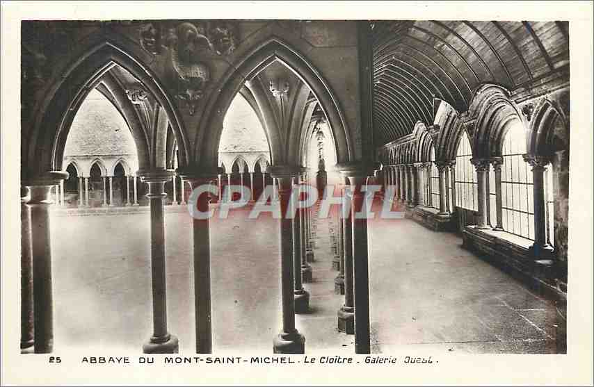 CPA Abbaye du Mont Saint Michel Le Cloitre Galerie 