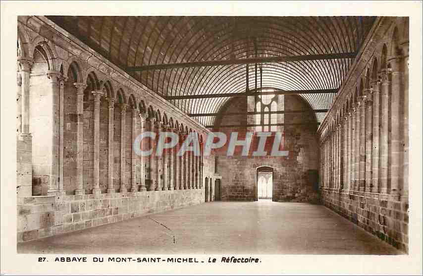 CPA Abbaye du Mont Saint Michel Le Refectoire 