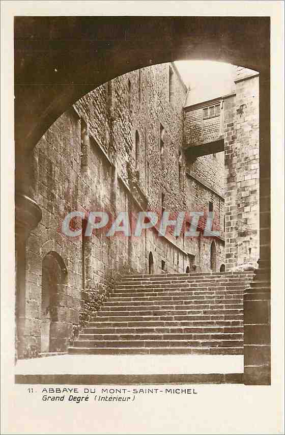 CPA Abbaye du Mont Saint Michel Grand Degre Interieur 