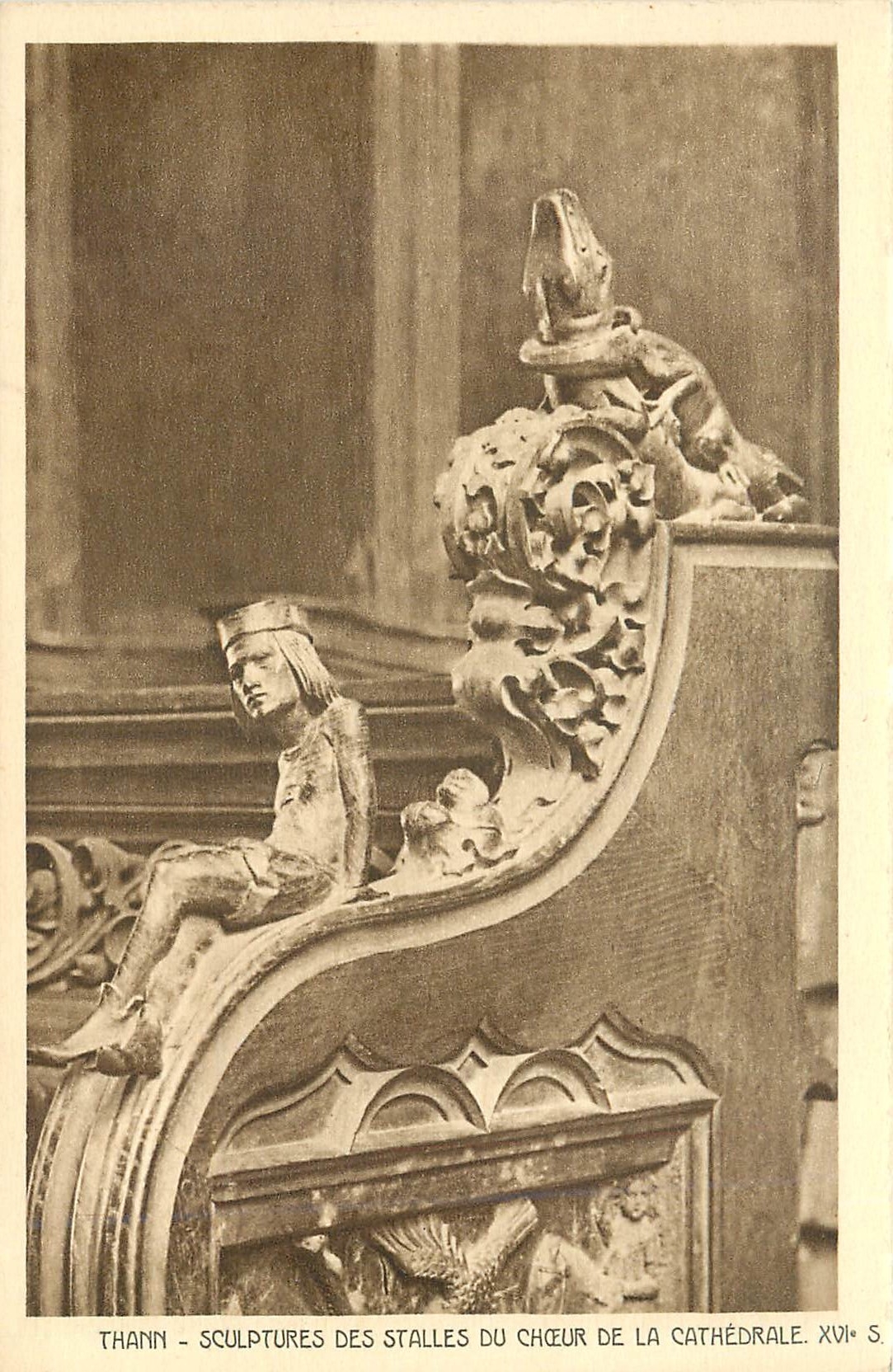 CPA Thann Sculptures des Stalles du Choeur de la Cathedrale XVI 
